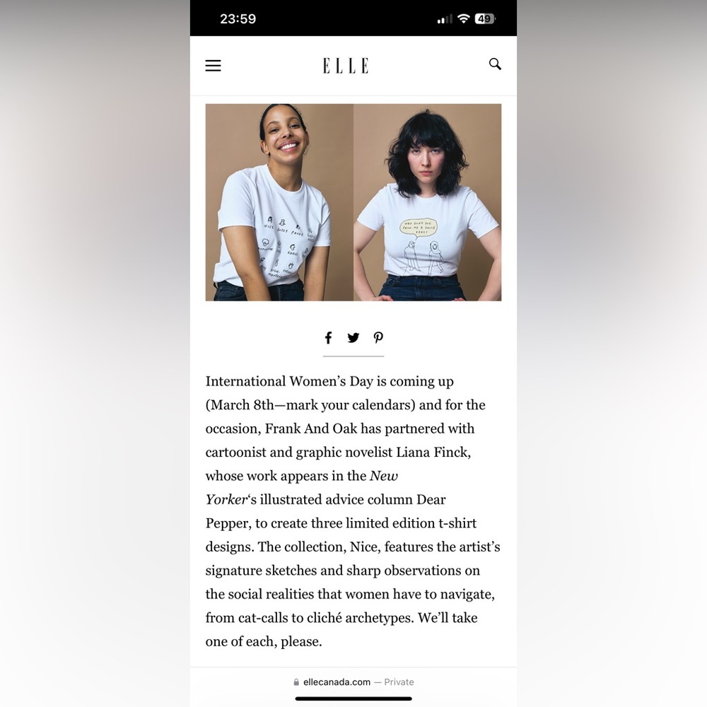 Graphic White T-Shirt with Line Art Print